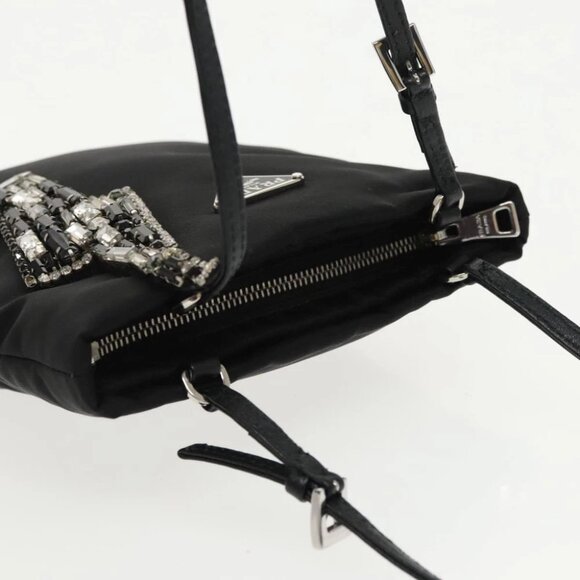 PRADA Chain Shoulder Bag Nylon Black Silver Auth 100262AV - Picture 7 of 14